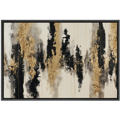 Black Gold Abstract Design Art - Pict...