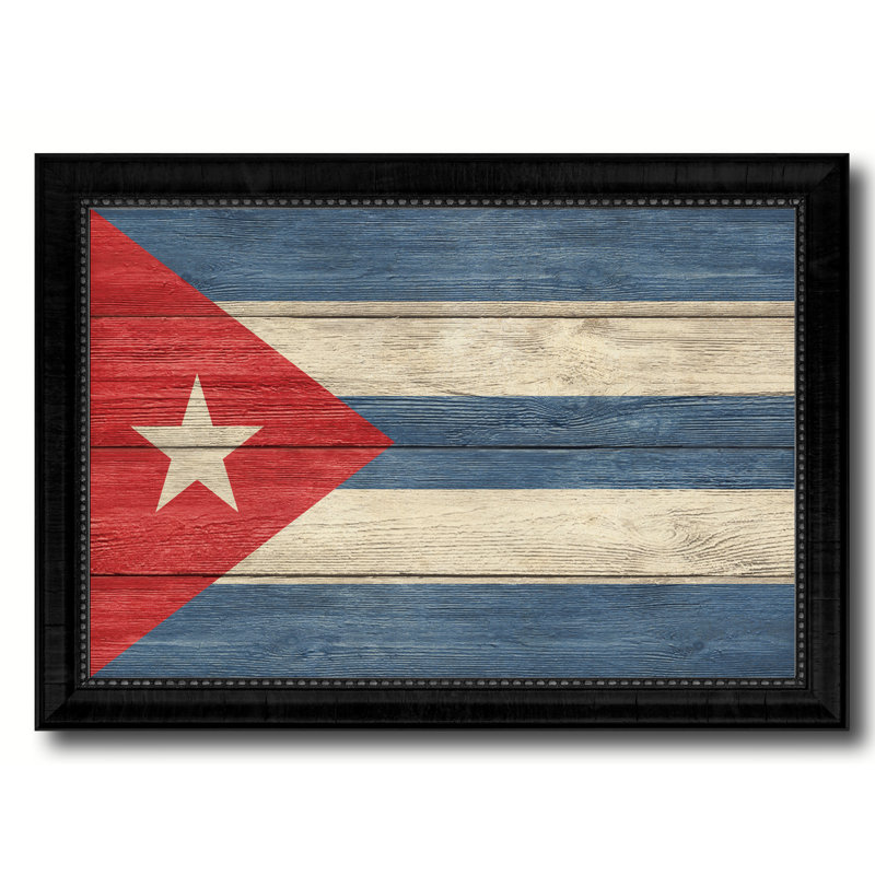 Impression sur toile, "cuba country", H 27 po x l 39 po x P 1 po, Encadrement noir