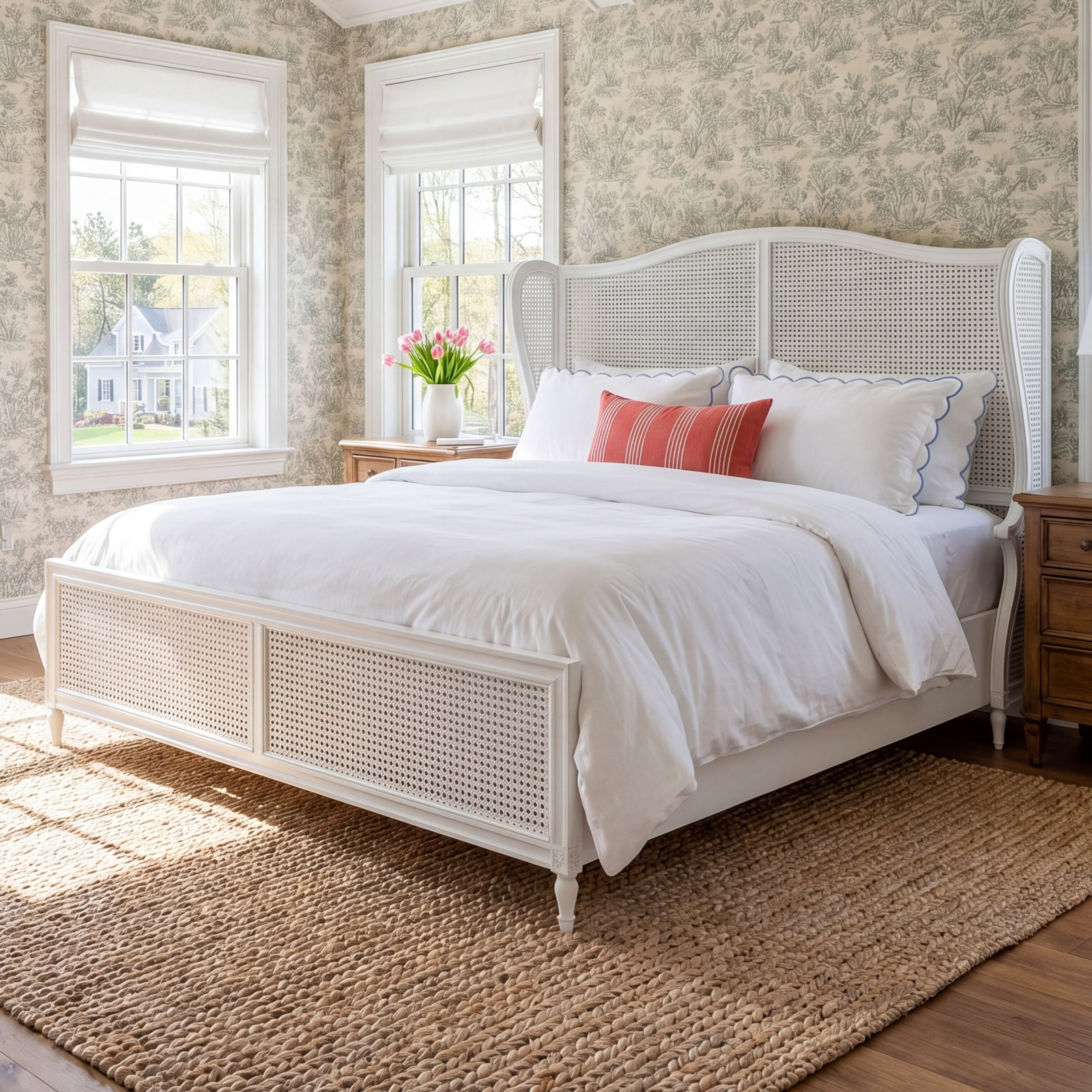 Gia Wingback Bed, Queen, Oiled Bronze
