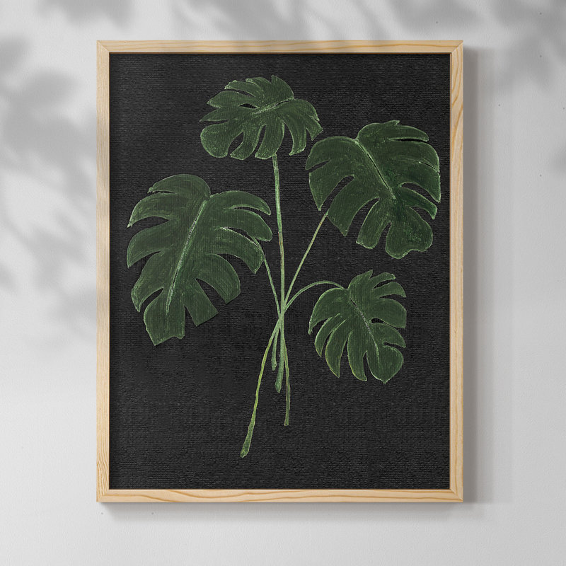 Simple Tropics I Framed Print - Solid Wood, 15" H x 12" W