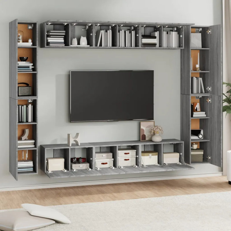 Lenhardt Entertainment Unit for TVs up to 24", Grey Sonoma