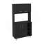 Armoire de cuisine double à quatre portes, trois tablettes, noir-1799503895