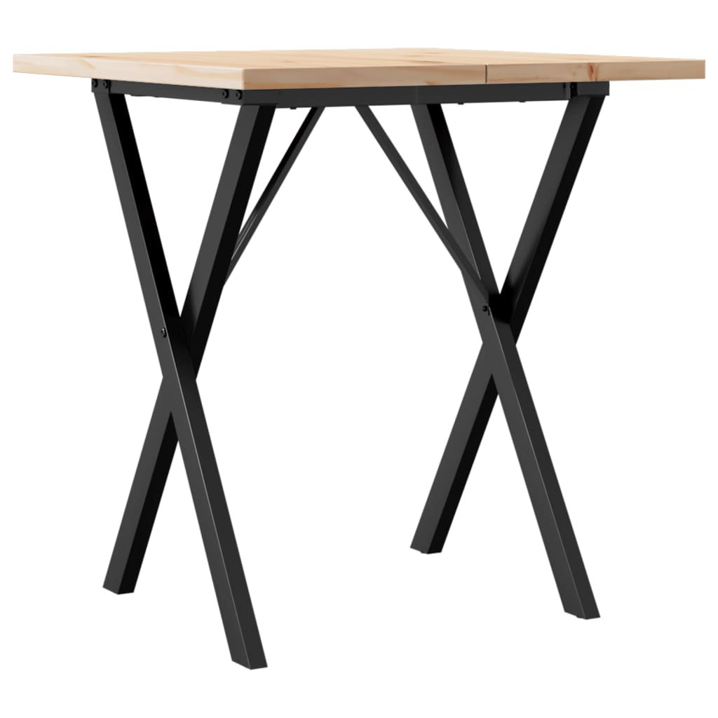 vidaXL Dining Table X-Frame Solid Wood Pine and Steel
