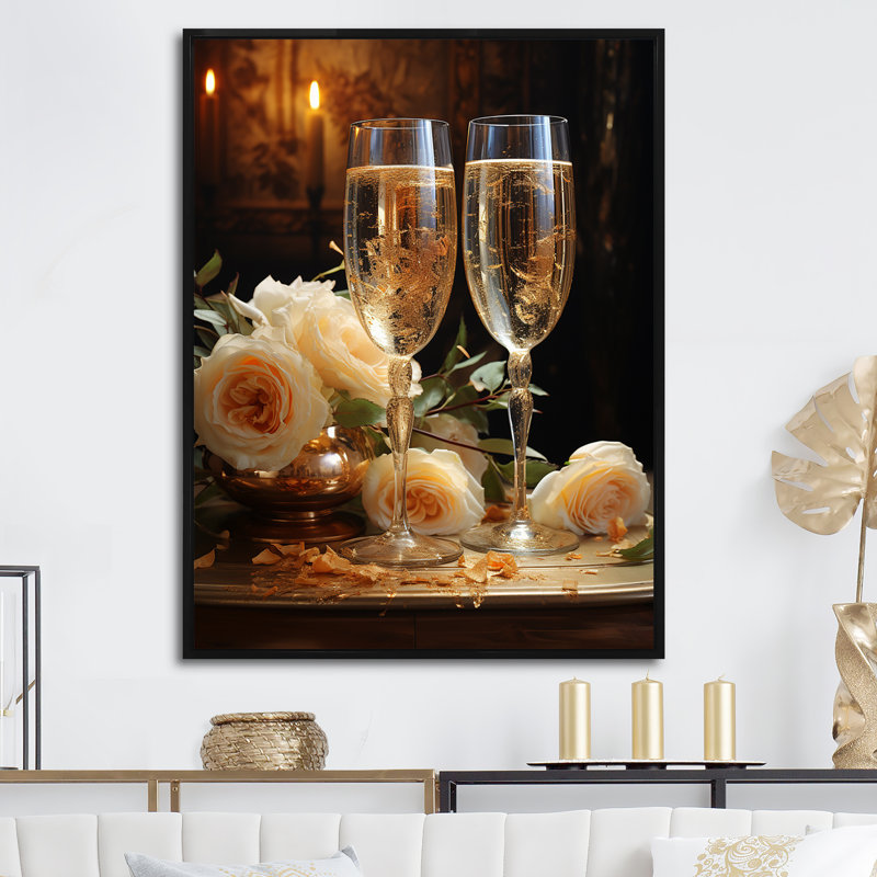 Sparkling Celebration, reproduction d'art sur toile, Cadre flottant noir, H 32 po x l 24 po