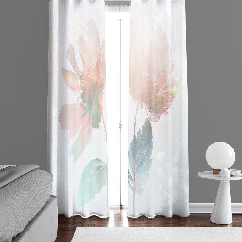 Paire de rideaux semi-transparents en polyester Annajean, L 40 po x L 61 po