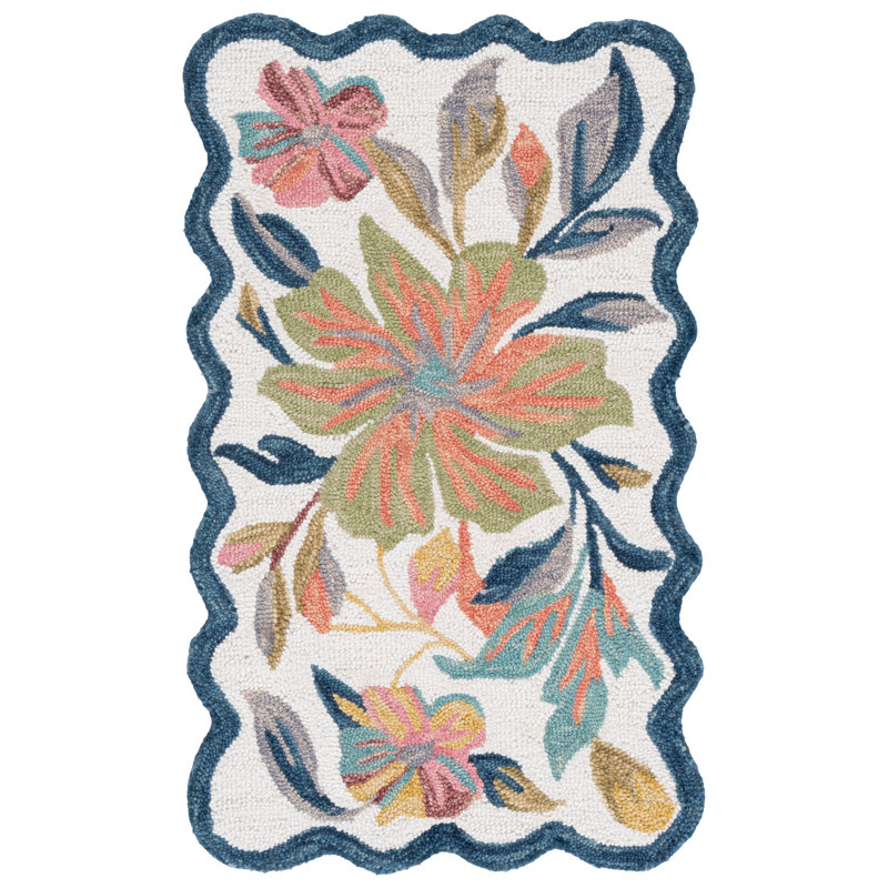 Jardin Hand Tufted Wool; Cotton Floral Indoor Rug, Rectangle 5' x 8'