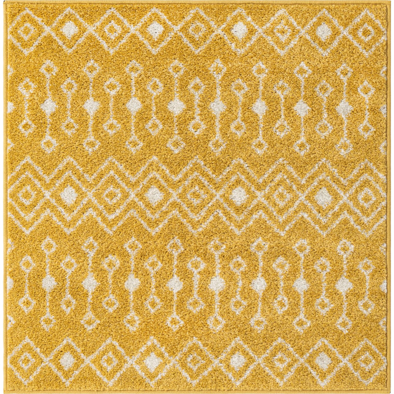 Geometric Indoor Rug, Square 3'