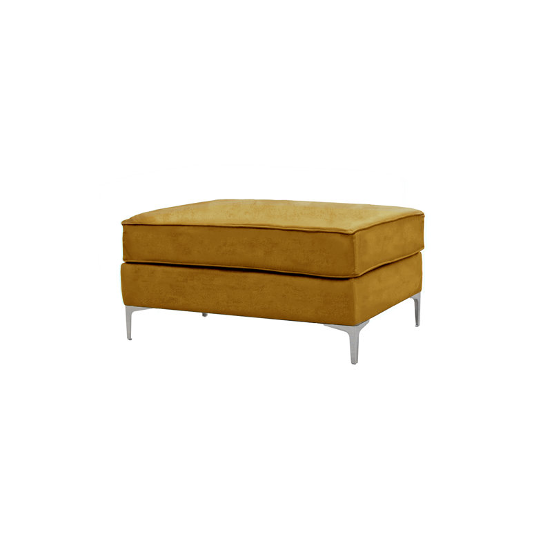 Georgio 93cm Wide Velvet Rectangle Ottoman, Mustard