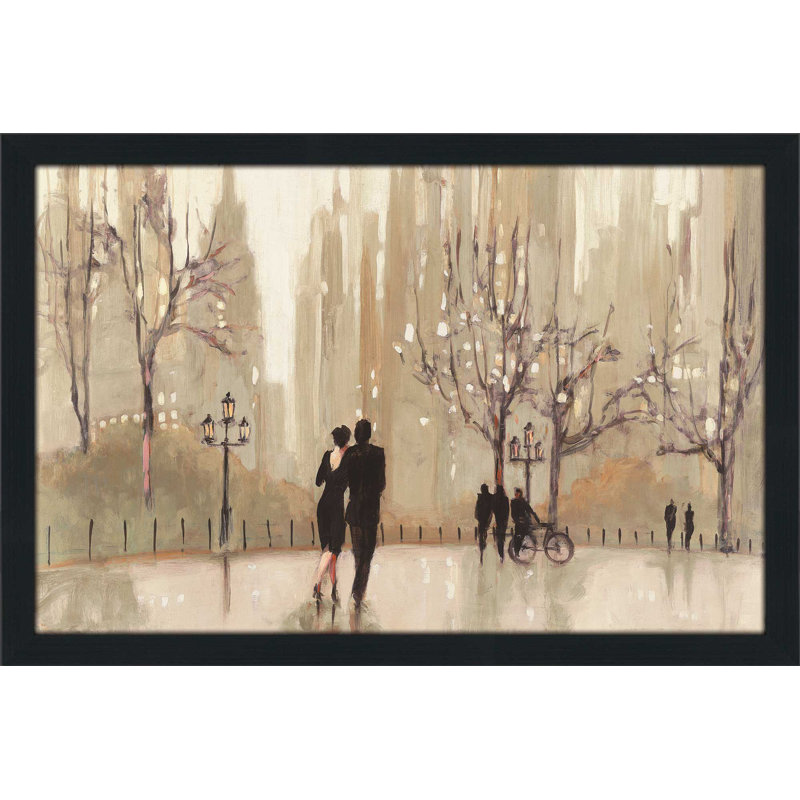 «An Evening Out Neutral», reproduction sur toile, H 21,5 po x l 27,5 po x P 0,75 po, Cadre espresso