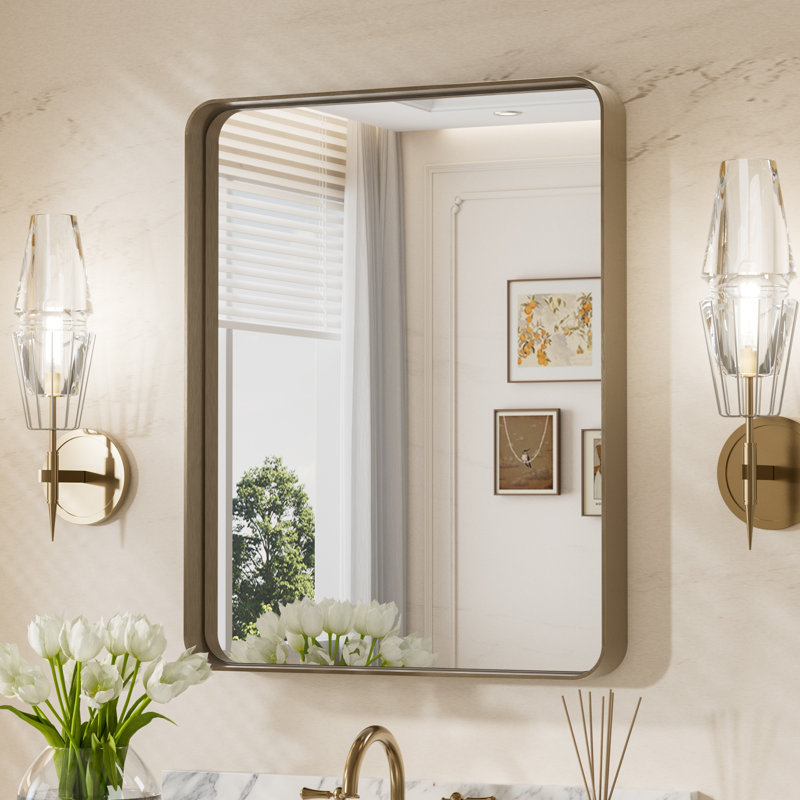 Miroir d'appoint Tyro, Bronze, 30 po x 24 po, Rectangulaire