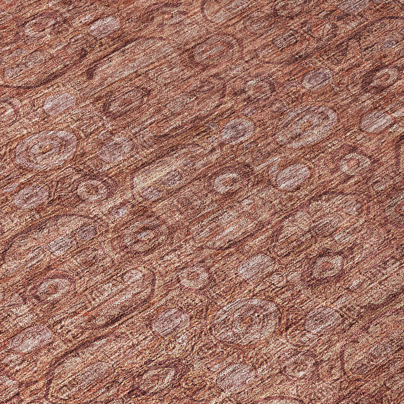 Machine Washable Indoor/Outdoor Xhevrie Terracotta Rug, Rectangle 3' x 5'