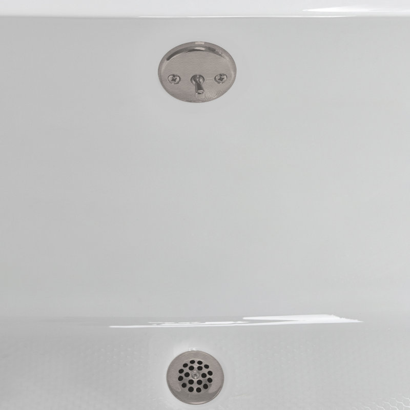 60'' x 32'' Drop-In Soaking Acrylic Bathtub, Brushed Nickel