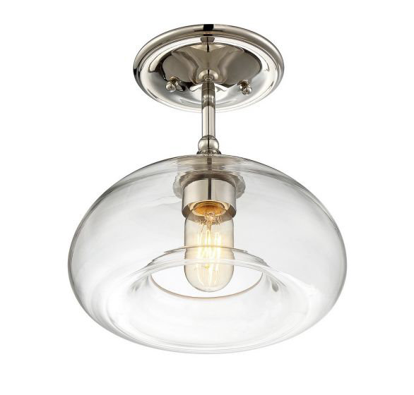 Lani 1-Light Ceiling Light in Polished Nickel, Polished Nickel