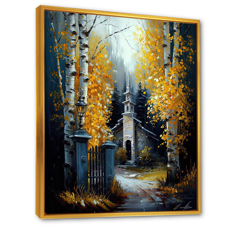 «Church In Forest In Autumn III», art mural sur toile