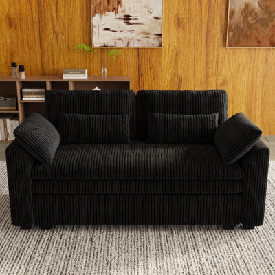 Canapé d'appoint confortable à 2 places Manuel Corduroy avec coussin amovible