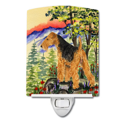Éclairage de nuit en céramique lakeland terrier