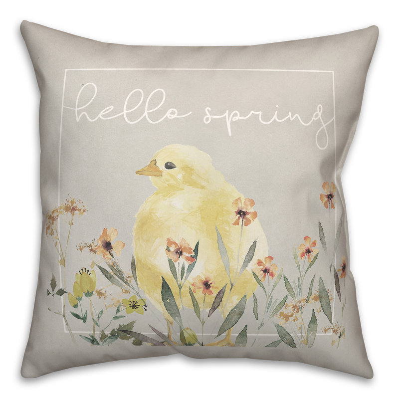 Coussin extérieur Hello Spring Chick 2