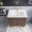 Meuble-lavabo mural 30 po en noyer rayé avec lavabo