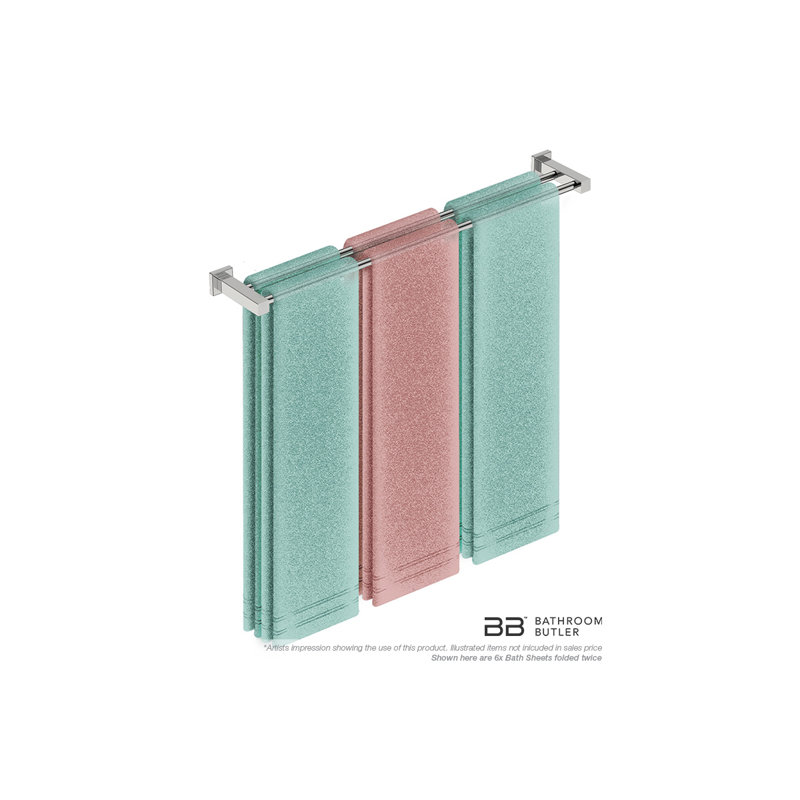 Double Towel Bar, Polished Stainless Steel