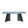 Luxury Rectangle Dining Table - Snow Mountain Durable Stone Surface with Gunmetal Base