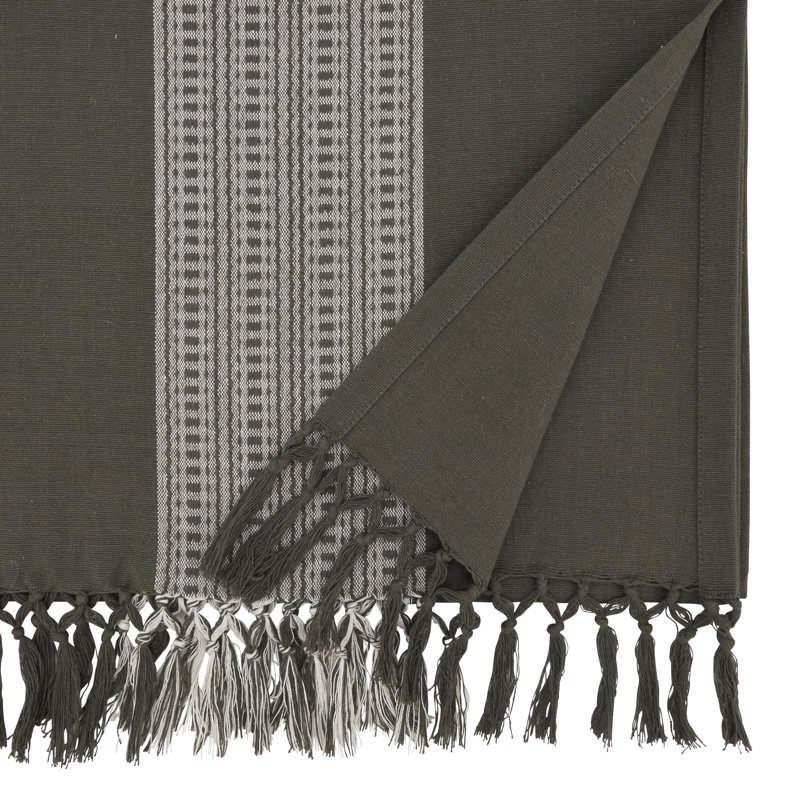 Floral 100% Cotton Table Runner, Brown