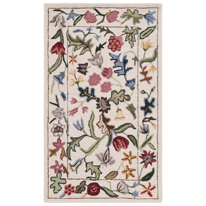 Jamaine Hand Tufted Wool Floral Rug, Rectangle 2'9" x 4'9"