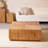 Modern Burlywood Solid Wood Square Coffee Table
