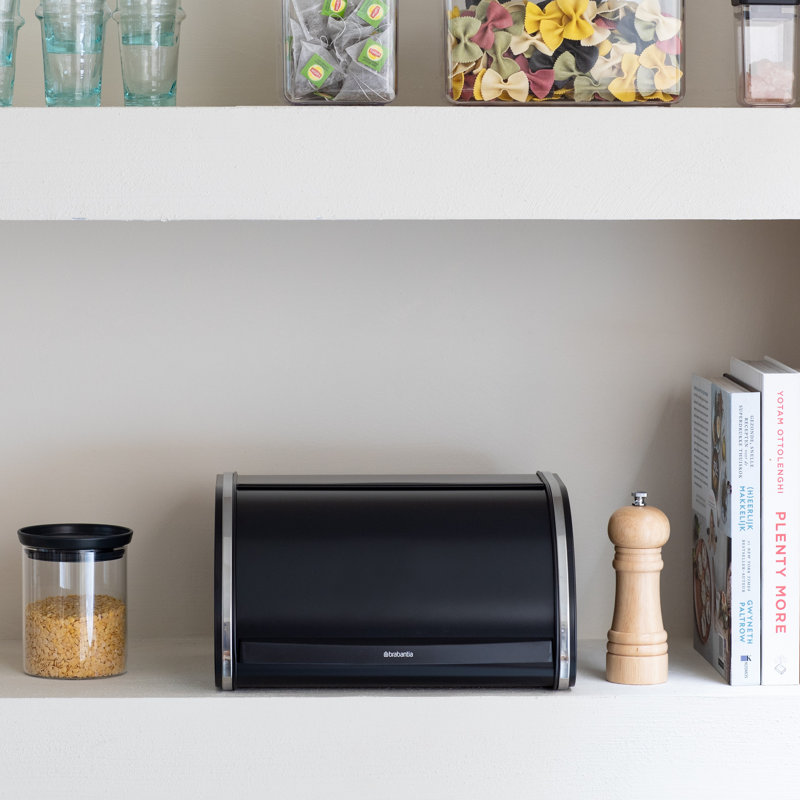 Brabantia Medium Roll Top Bread Box, Matte Black