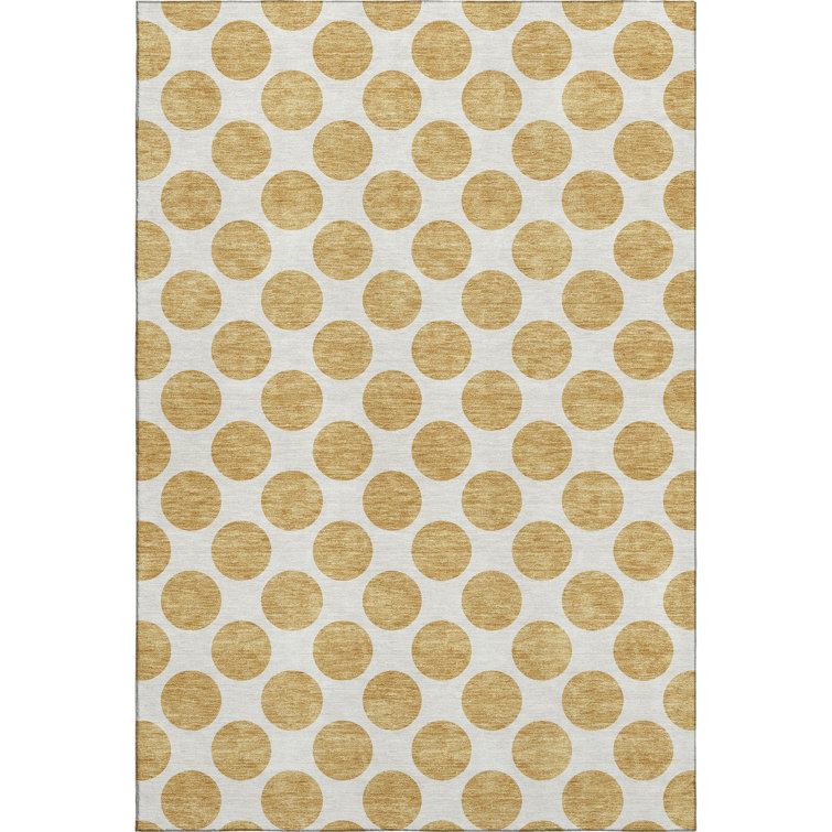 Premium Machine Washable Prisco Gold Rug