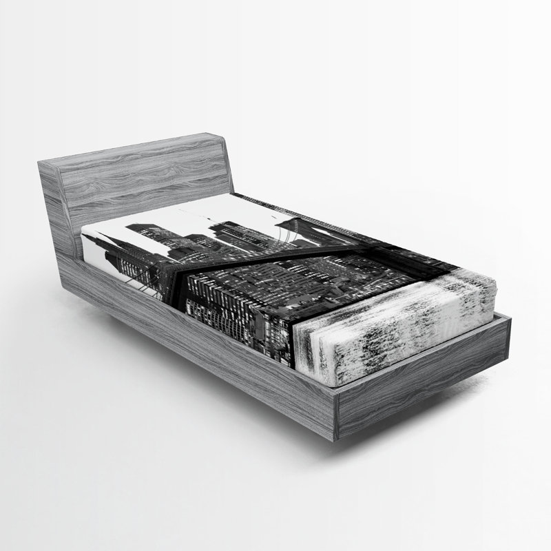 Ensemble de draps-housse Ambesonne Urban, Ensemble de draps pour taille de lit simple TG
