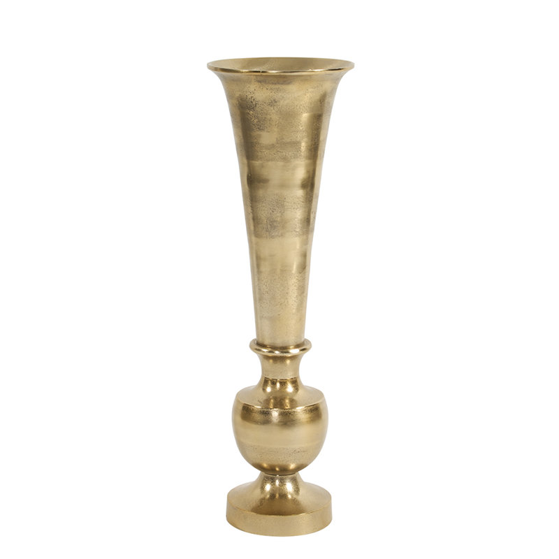 Vase de plancher en métal Fonseca, H 30 po x l 9,25 po x P 9,25 po, Or