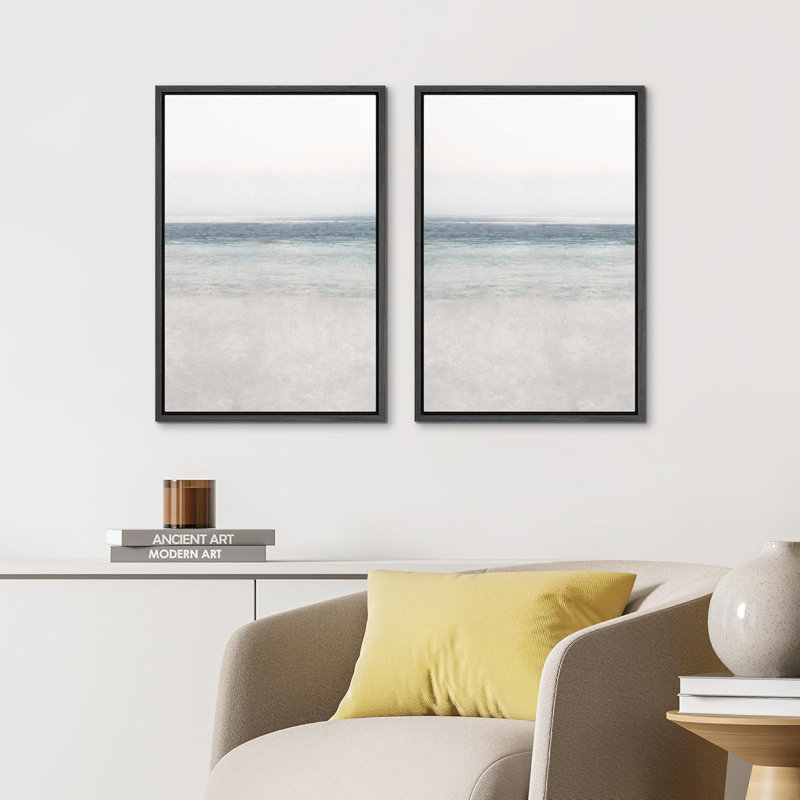 Plage côtière 2 pièces, H 36 po x l 48 po, Noir