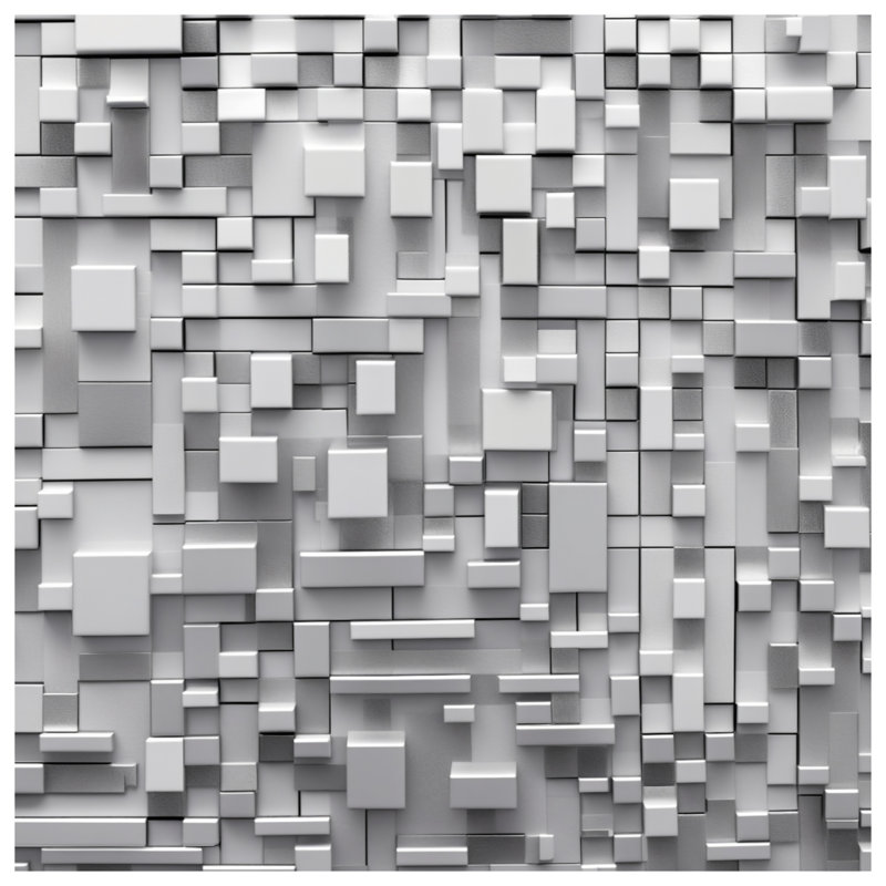 Couvertures géométriques à blocs gris, 50in W x 60in H