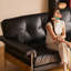 Black Straight-Line Retro Mid-Century Sofa