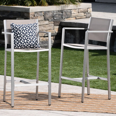 2 ensembles de sièges de terrasse, 29,50 po, rouille argentée, grillage gris 29,50 po, 2