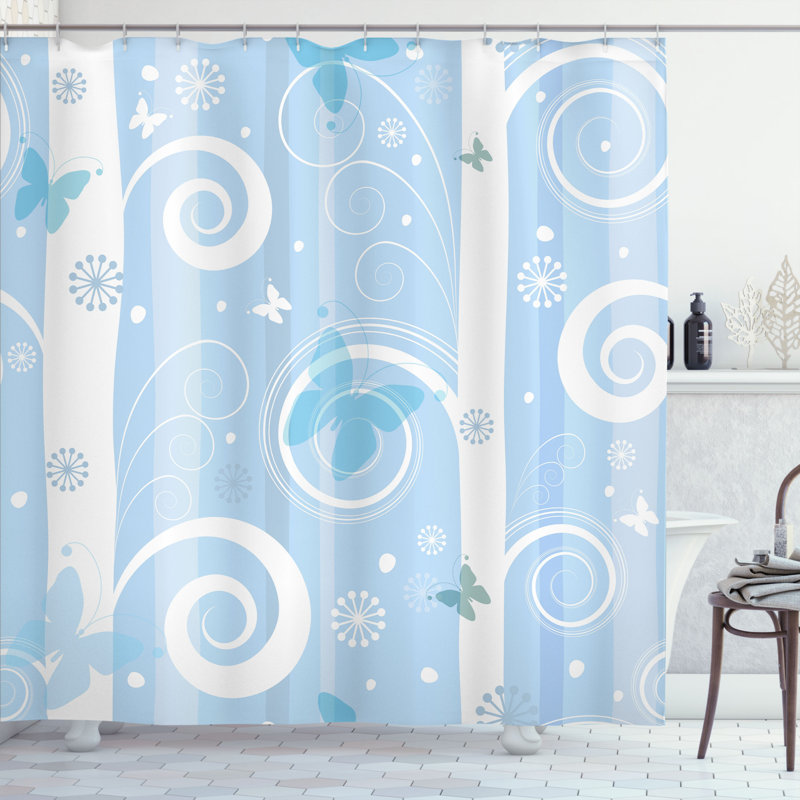 Shower Curtain with Hooks Included, 70" H x 69" W