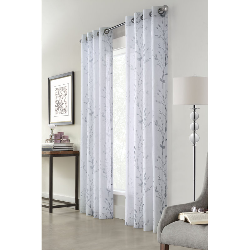 Panneau de rideau simple semi-diaphane avec œillets Wycombe, l 52 po x L 84 po