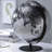 20.5" Tall-black and Silver Globe with 3D Mountain Landscape