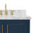 Freitas 43'' Solid Wood Single Bathroom Vanity in Midnight Blue with 1.5'' Carrara Marble Top, Right Offset, Rectangle Sink-1431068383-1464061856-1464061870