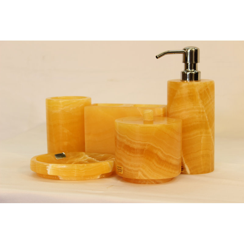 6Pc Honey Onyx Bath Accessory Set