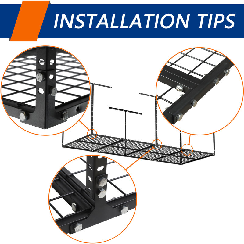 Elevated Garage Storage Racks,adjustable Ceiling Storage Racks,600 Lb.load Capacity.