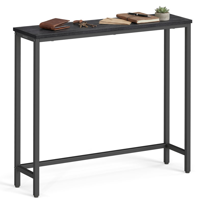 Console Table, Narrow Industrial Hallway Table with Steel Frame for Entryway, 80 x 20 x 81.2 cm, Black