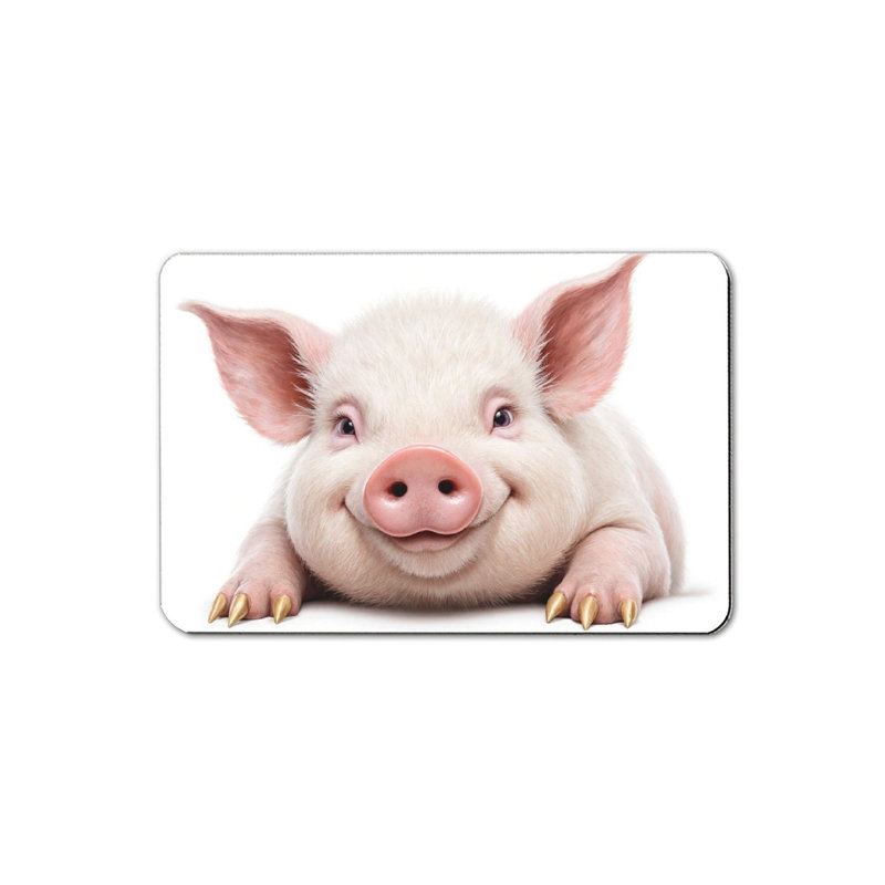 Tapis de bain Sourire porcelet avec griffes dorées pour salle de bain - 16 x 24