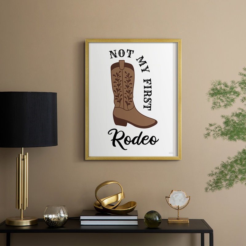 Not My First Rodeo Framed Print - Solid Wood, 15" H x 12" W, Gold