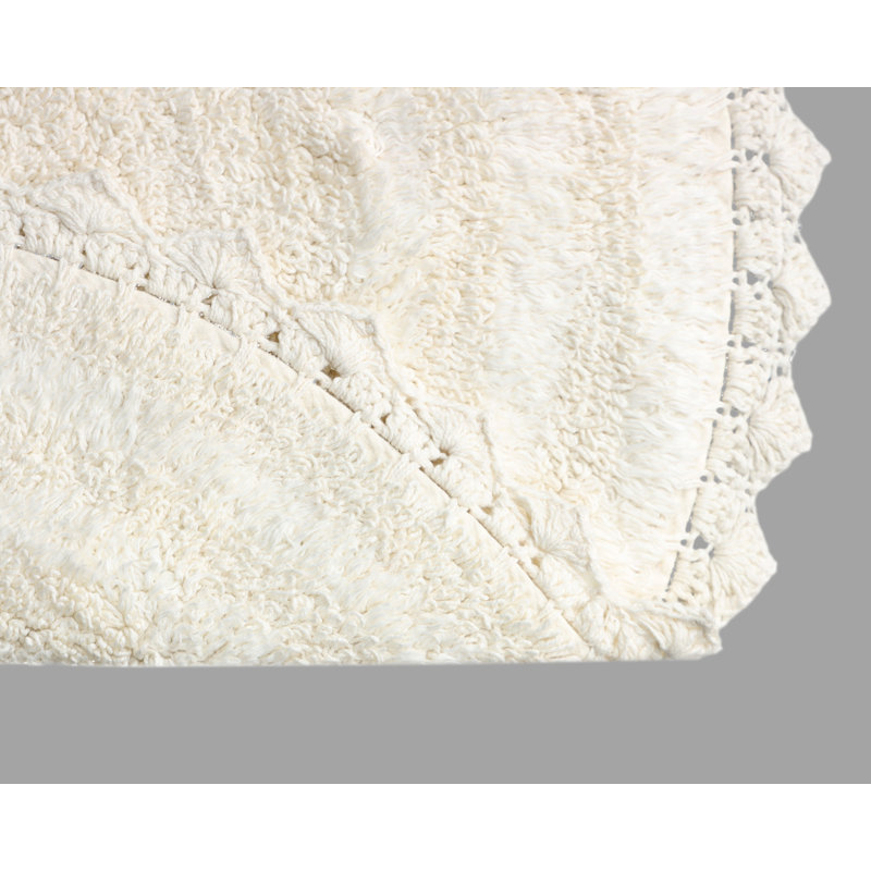 100% Cotton Non-Slip Bath Rug, Ivory
