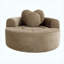 Canapé-lit rond convertible avec canapé modulaire en mousse à mémoire de forme, canapé Cloud avec 3 coussins décoratifs, brun-129532037