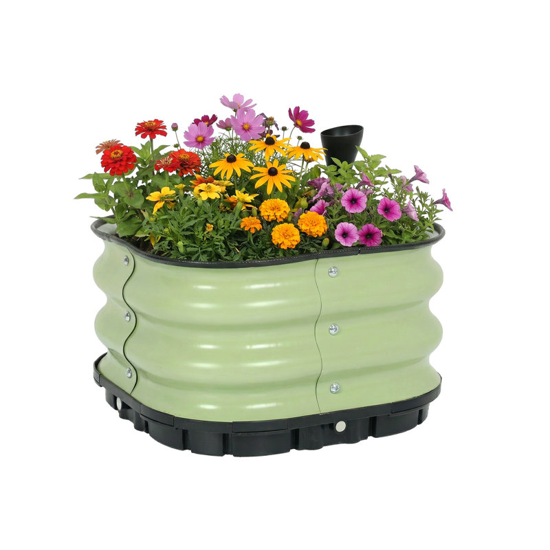  Galvanized Self-Watering Planter Box, Green