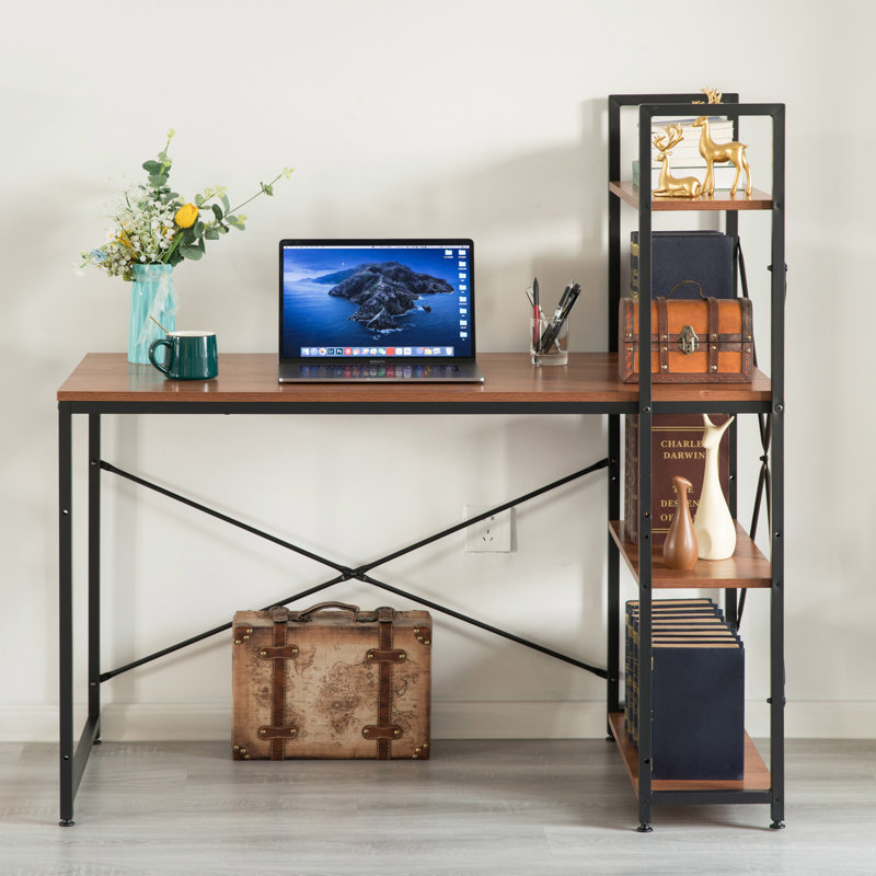 Southampton Metal Base Computer Desk, Cherry
