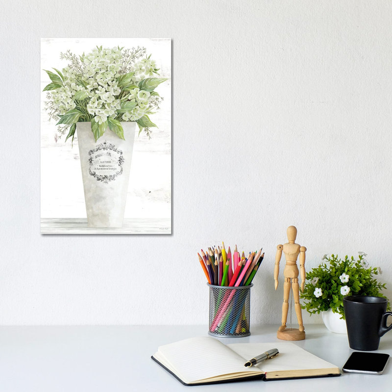 Les Fleurs Hortensia by Cindy Jacobs - Wrapped Canvas Print, 20.32 cm H x 30.48 cm W