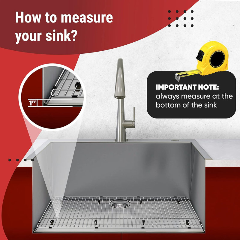 Sink Protectors for Kitchen Sink, Stainless Steel Protective Grid 27 1/2 x 13 1/2, Sink Rack for Bottom of Sink